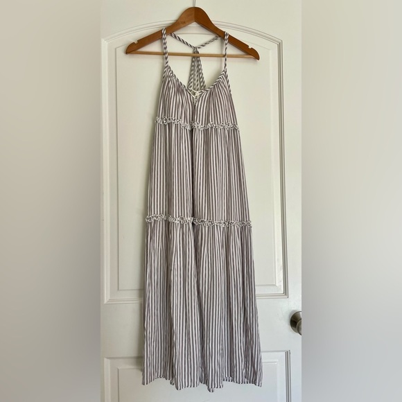 Chelsea28 Dresses & Skirts - Chelsea28 Striped Boho Dress with Tassel & Embossing